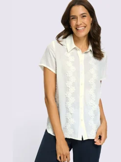 Chemisier à manches courtes qualité polyester douce et fluide