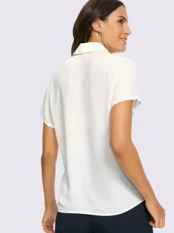 Chemisier à manches courtes qualité polyester douce et fluide