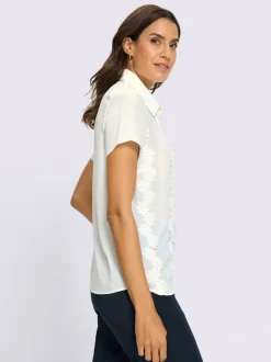 Chemisier à manches courtes qualité polyester douce et fluide