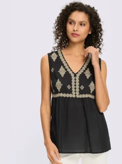 Chemisier sans manches magnifique broderie