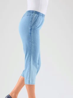 Corsaire en jean ceinture élastique confortable