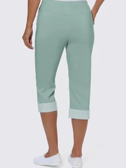 Corsaire tricoté sportif avec ceinture élastique et bas retroussable rayé