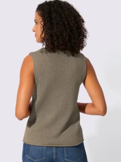 Débardeur en tricot bords roulés