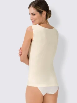 Débardeur femme empiècement broderie anglaise