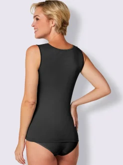 Débardeur femme empiècement broderie anglaise