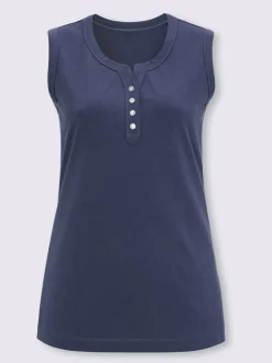 Débardeur uni en coton avec col v original