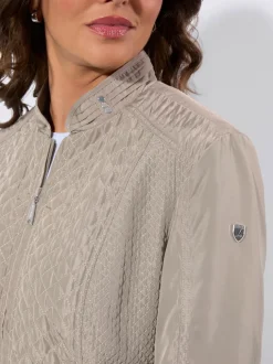 Doudoune mélange de motifs matelassés