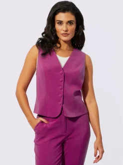 Gilet de costume sans manches col en V profond polyester recyclé
