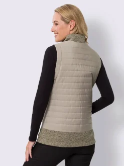 Gilet empiècements en tricot polaire doux