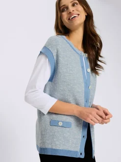 Gilet en tricot boutons décoratifs