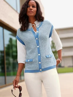 Gilet en tricot boutons décoratifs
