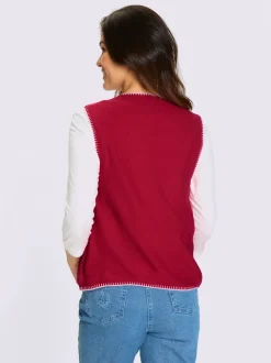 Gilet en tricot contrastes décoratifs