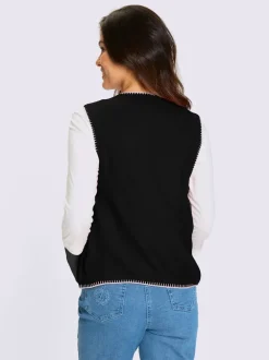Gilet en tricot contrastes décoratifs