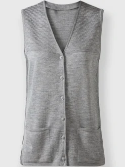 Gilet en tricot 50% laine vierge