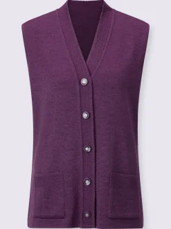 Gilet en tricot 50% laine vierge (mérinos)