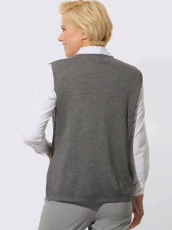 Gilet en tricot 50% laine vierge (mérinos)