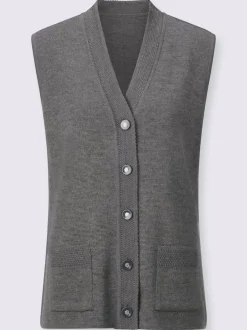 Gilet en tricot 50% laine vierge (mérinos)