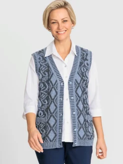 Gilet en tricot motif intarsia