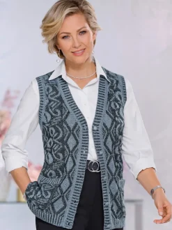 Gilet en tricot motif intarsia