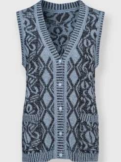 Gilet en tricot motif intarsia