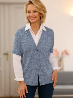 Gilet en tricot tricot chiné