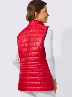 Gilet matelassé à col montant et poches contrastées