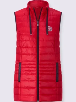 Gilet matelassé à col montant et poches contrastées