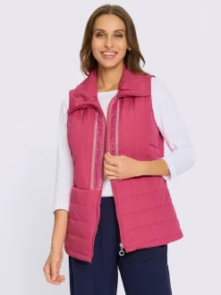 Gilet matelassé élégante application de perles