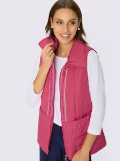 Gilet matelassé élégante application de perles