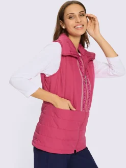 Gilet matelassé élégante application de perles