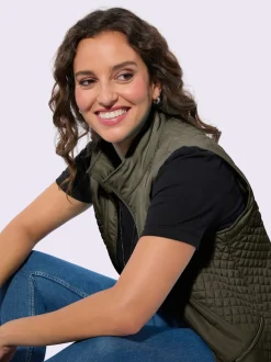 Gilet matelassé mélange de motifs matelassés