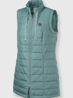 Gilet matelassé sans manches à col montant et surpiqûres