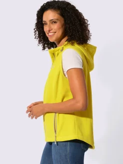 Gilet polaire capuche avec coulisse et lien à nouer