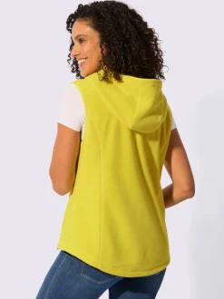 Gilet polaire capuche avec coulisse et lien à nouer