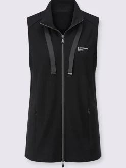 Gilet sans manches en viscose et poches zippées