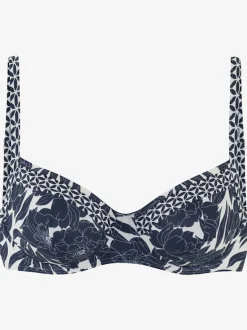 Haut de maillot de bain à armatures imprimé floral tendance contrasté