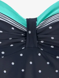 Haut de maillot de bain à armatures mélange tendance de rayures et de pois