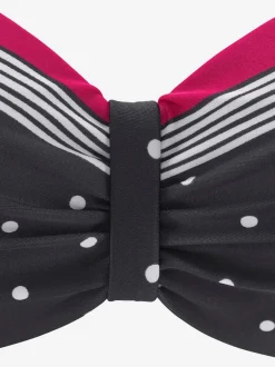 Haut de maillot de bain bandeau mélange élégant de rayures et de pois