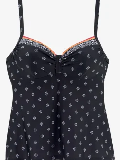 haut de tankini à armatures avec bretelles spaghetti réglables motif féminin