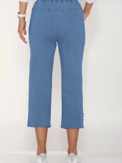 Jean 7/8 bride et bouton