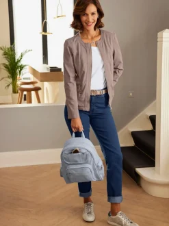 Jean à ceinture avec passants fermeture à glissière