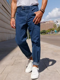 Jean ceinture élastique confortable 4 poches