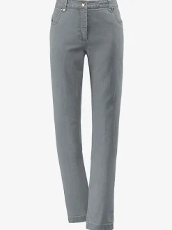 Jean coupe droite avec ceinture élastique au dos