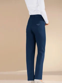 Jean coupe droite avec ceinture élastique au dos