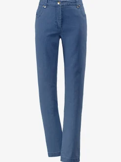 Jean coupe droite avec ceinture élastique au dos