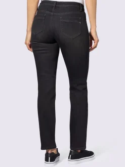 Jean droit en denim avec ceinture et passants
