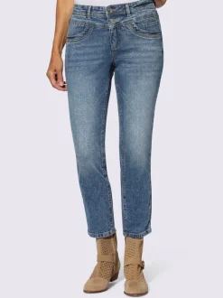 Jean en denim coton avec rivets et poches
