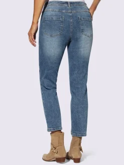 Jean en denim coton avec rivets et poches