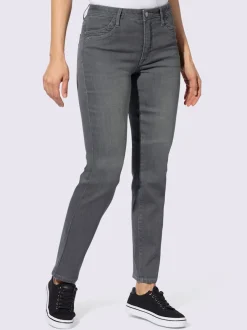 Jean en denim droit avec poches avant et passants
