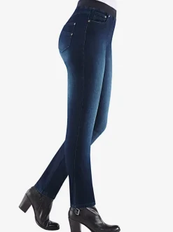 Jean femme confortable avec ceinture élastique
